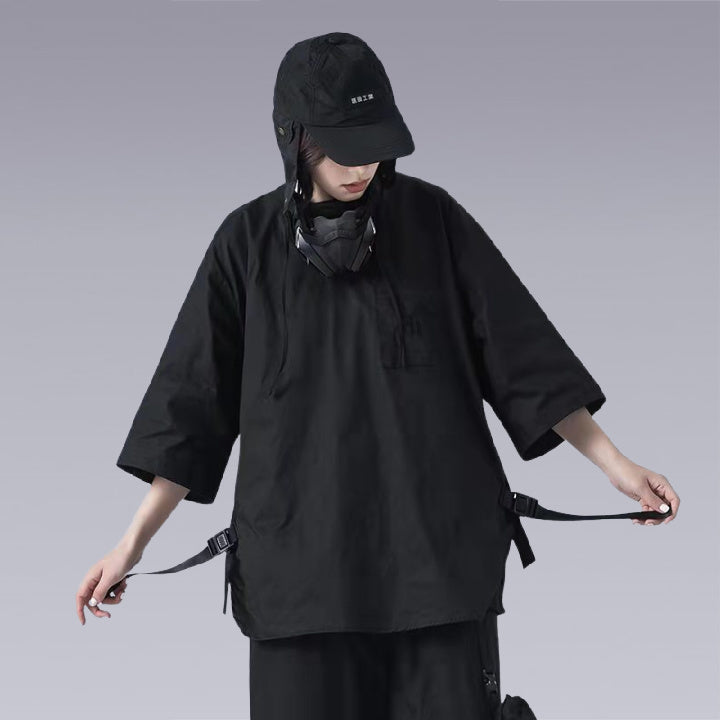 Women wearing THE DARK UNISEX TECHWEAR T-SHIRT