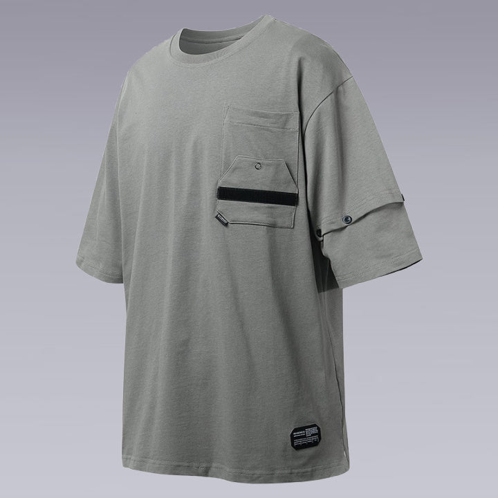 techwear shirt 3D cut, gray color by clotechnow