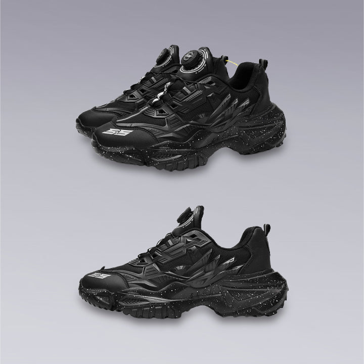 The Black Cyber Monster Techwear Shoes Display