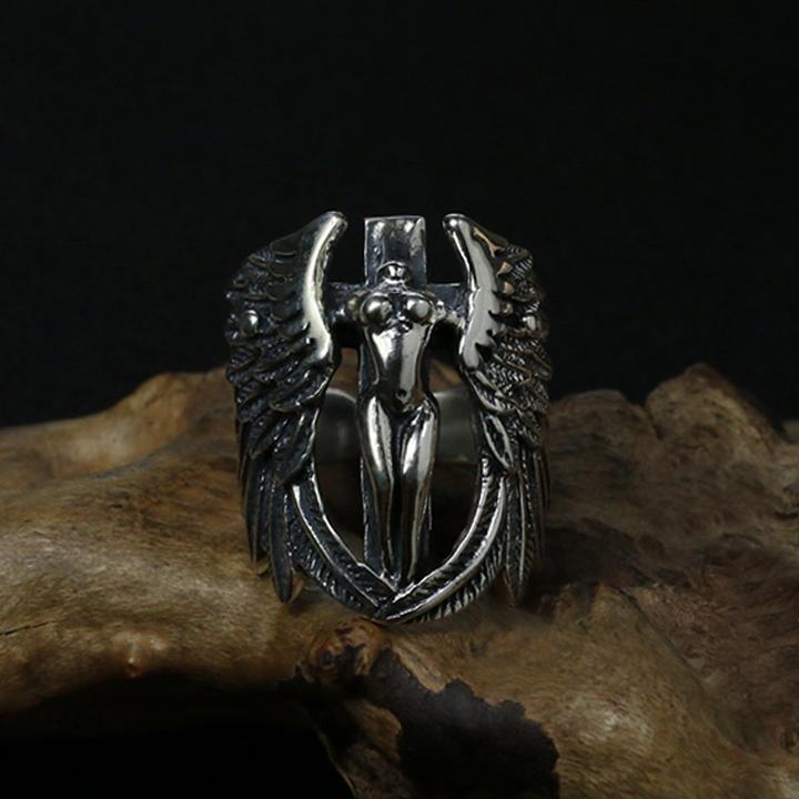 PURE SILVER ANGEL RING - Clotechnow