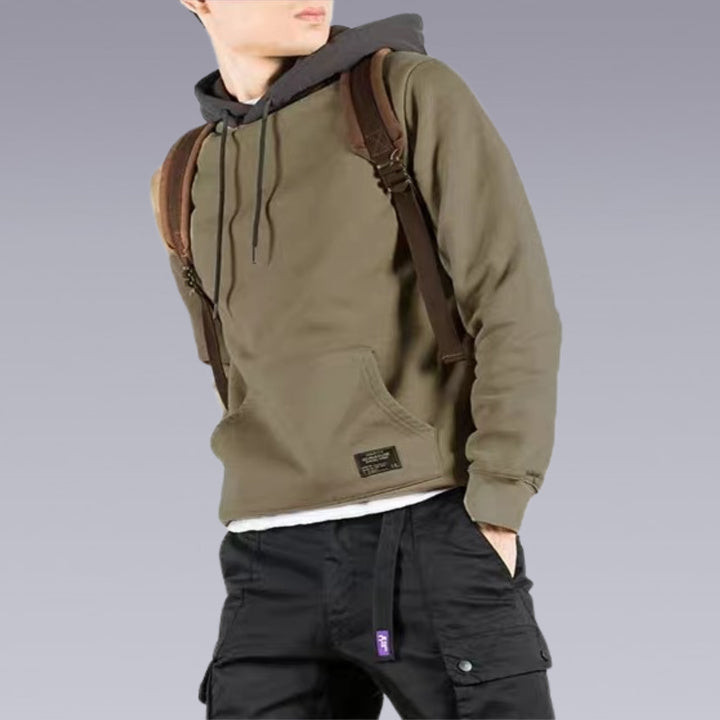 CLOTECH X-11 Techwear khaki hoodie - Clotechnow