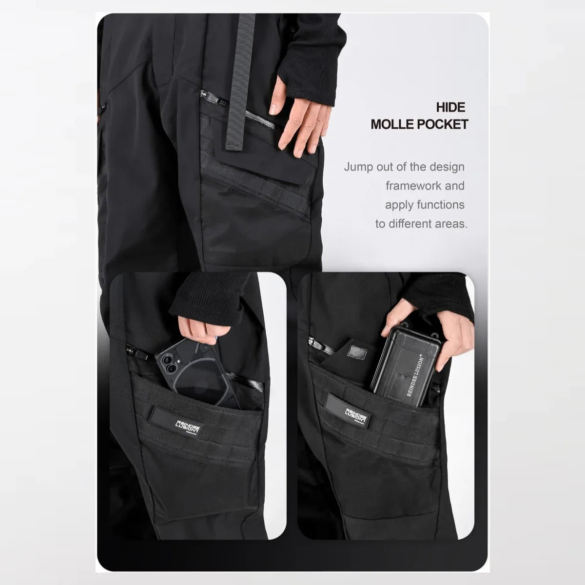 Waterproof Zippered Techwear Pants Details - Clotechnow