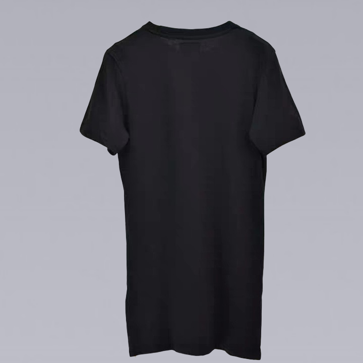 BLACK SIDE ZIP T-SHIRT - Clotechnow