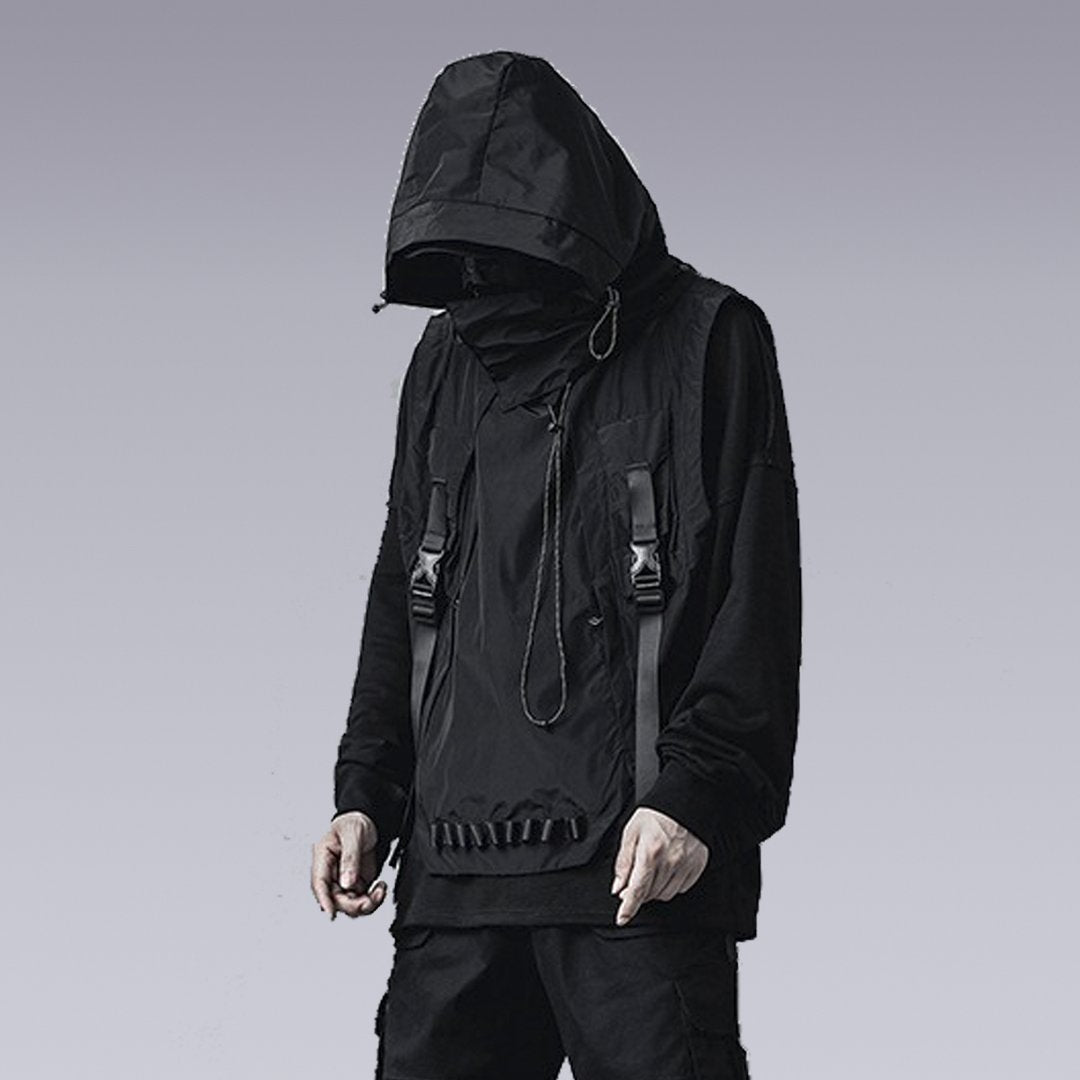 HOODED FUNCTIONAL TECHWEAR VEST - Clotechnow